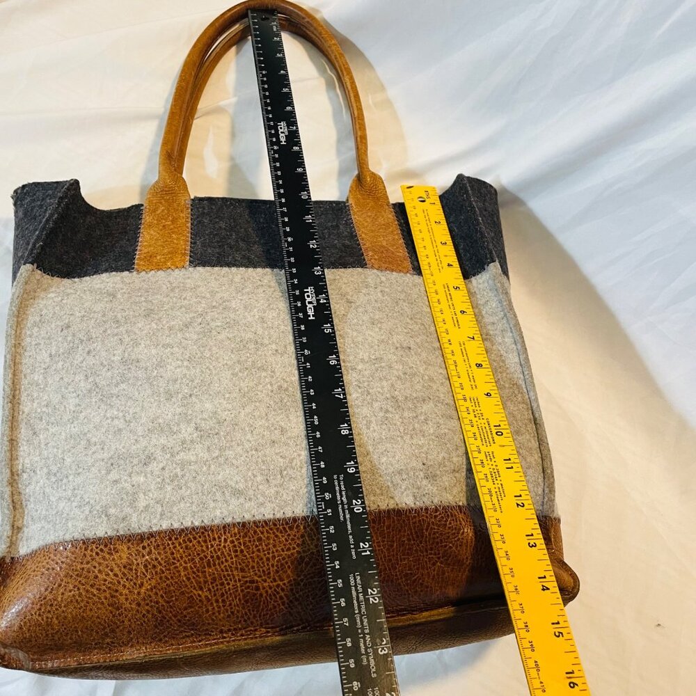 Graf & Lantz Merino Wool & Leather Tote Bag With Dual Leather Handles Jaunt - Picture 3 of 12